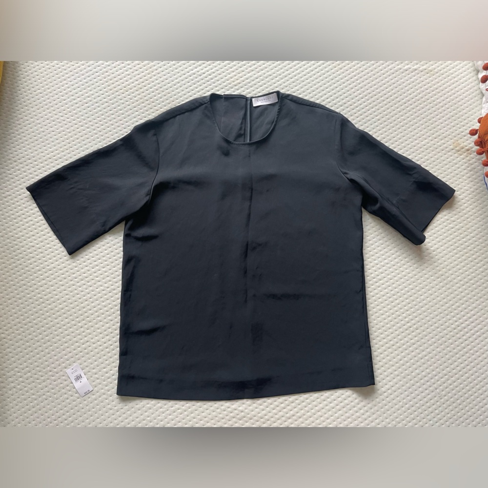 Everlane Japanese GoWeave Back Zip Tee Black